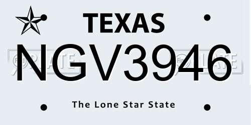 NGV3946 Texas License Plate