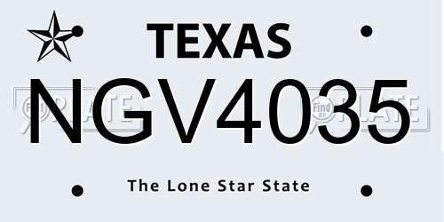 NGV4035 Texas License Plate