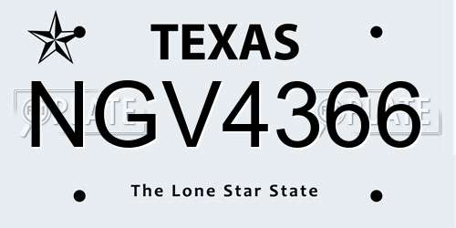 NGV4366 Texas License Plate