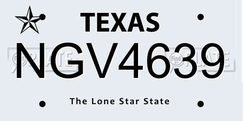 NGV4639 Texas License Plate