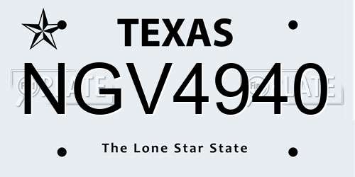 NGV4940 Texas License Plate