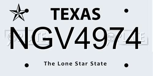 NGV4974 Texas License Plate