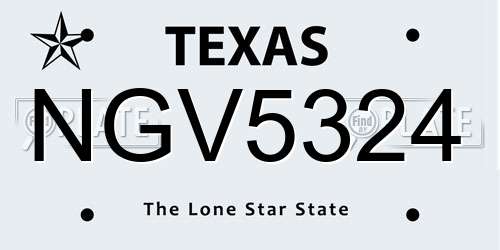 NGV5324 Texas License Plate