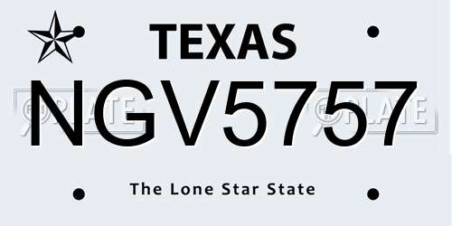 NGV5757 Texas License Plate
