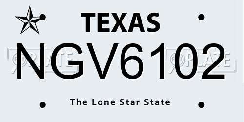 NGV6102 Texas License Plate