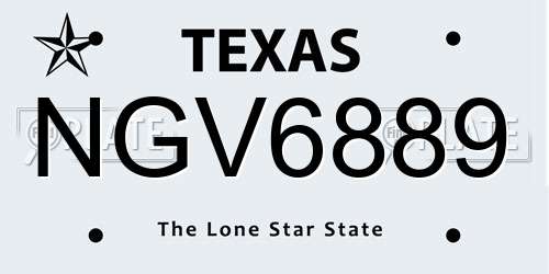 NGV6889 Texas License Plate