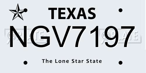 NGV7197 Texas License Plate