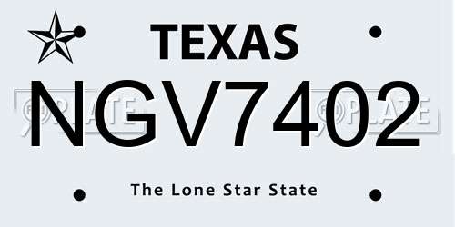 NGV7402 Texas License Plate
