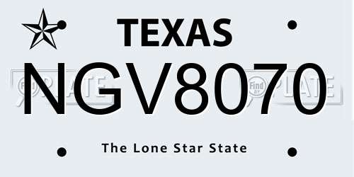 NGV8070 Texas License Plate