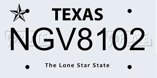 NGV8102 Texas License Plate