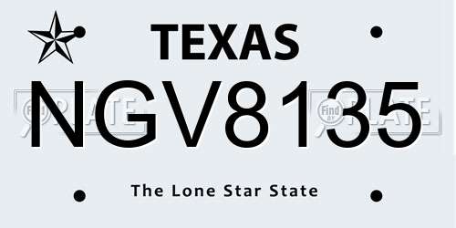 NGV8135 Texas License Plate