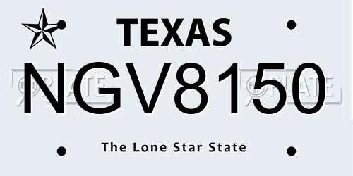 NGV8150 Texas License Plate