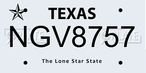 NGV8757 Texas License Plate