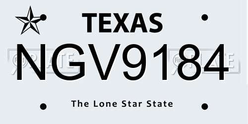 NGV9184 Texas License Plate
