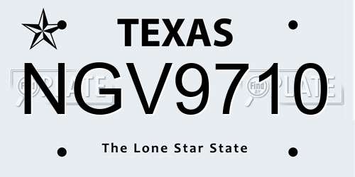 NGV9710 Texas License Plate