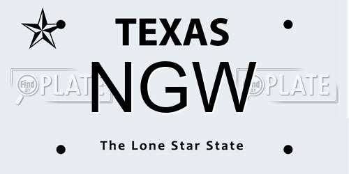 NGW Texas License Plate