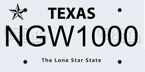 NGW1000 Texas License Plate