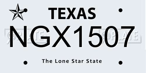 NGX1507 Texas License Plate