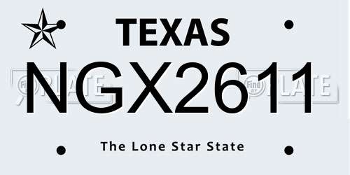 NGX2611 Texas License Plate