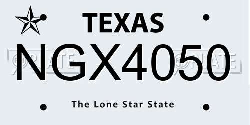 NGX4050 Texas License Plate
