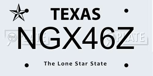 NGX46Z Texas License Plate
