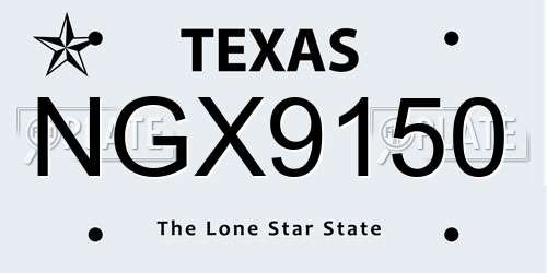 NGX9150 Texas License Plate