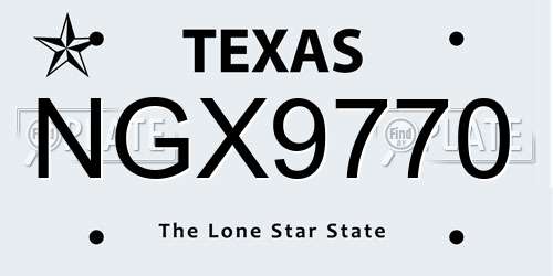 NGX9770 Texas License Plate