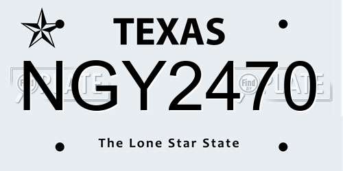 NGY2470 Texas License Plate
