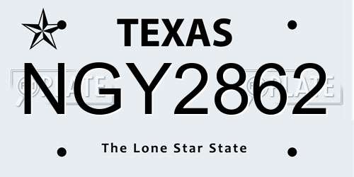 NGY2862 Texas License Plate