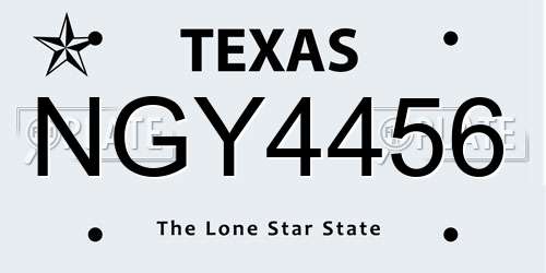 NGY4456 Texas License Plate
