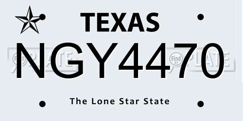 NGY4470 Texas License Plate