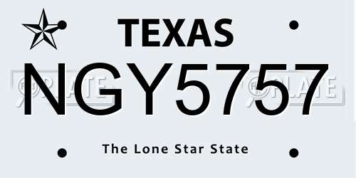 NGY5757 Texas License Plate