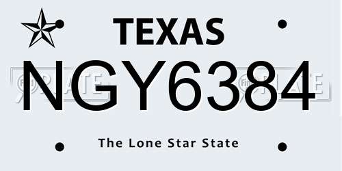 NGY6384 Texas License Plate