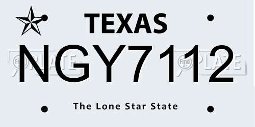 NGY7112 Texas License Plate