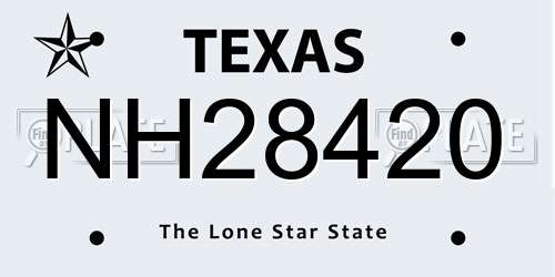 NH28420 Texas License Plate