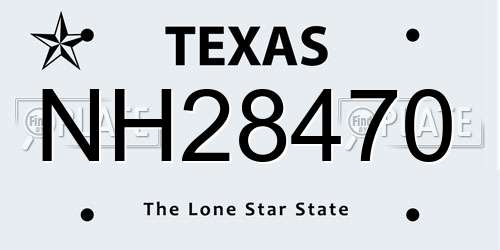 NH28470 Texas License Plate