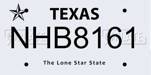 NHB8161 Texas License Plate