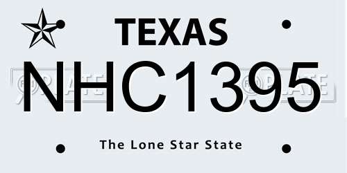 NHC1395 Texas License Plate