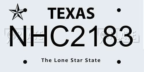 NHC2183 Texas License Plate