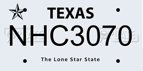 NHC3070 Texas License Plate