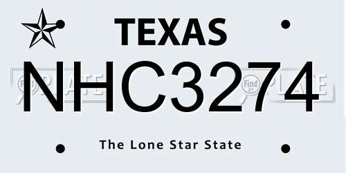 NHC3274 Texas License Plate
