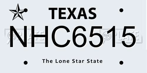 NHC6515 Texas License Plate