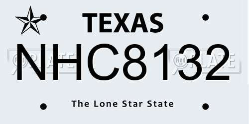 NHC8132 Texas License Plate