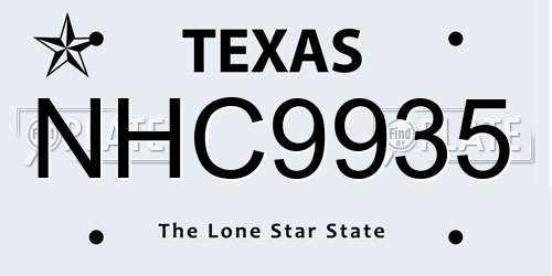NHC9935 Texas License Plate