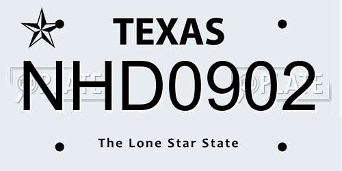 NHD0902 Texas License Plate