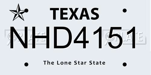 NHD4151 Texas License Plate
