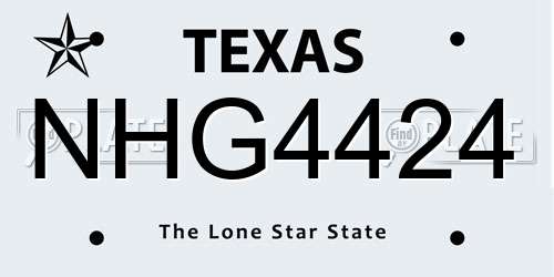 NHG4424 Texas License Plate