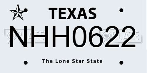 NHH0622 Texas License Plate