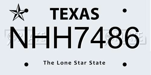 NHH7486 Texas License Plate