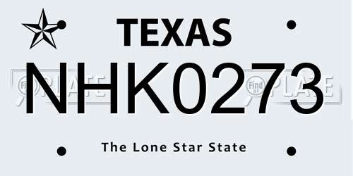 NHK0273 Texas License Plate